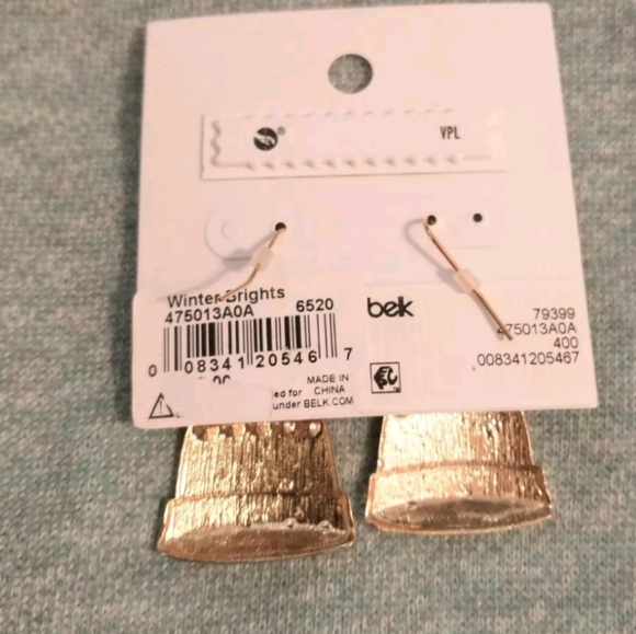 Pom Pom Beanie Hat Dangle Earrings - Picture 3 of 5